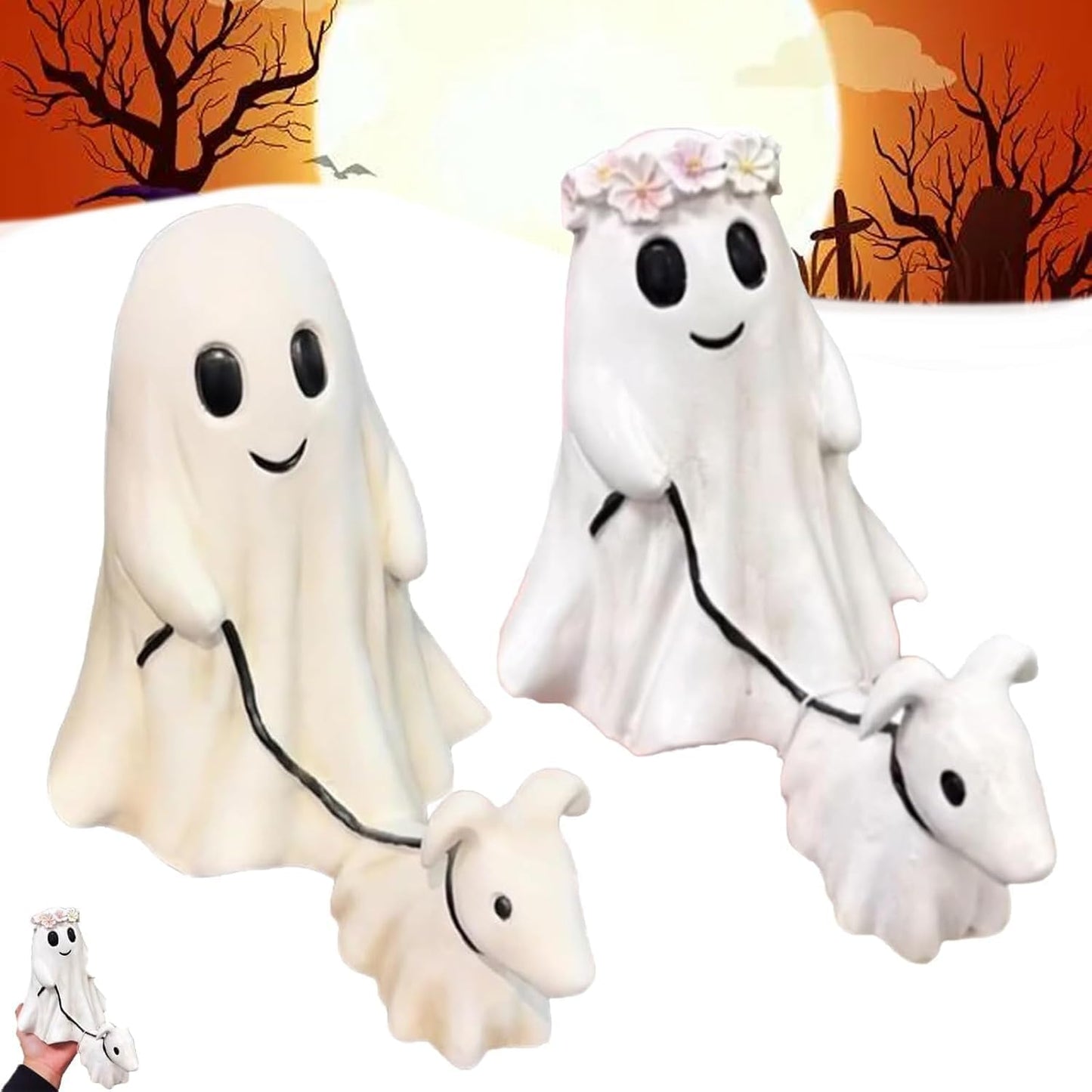 Last Day 49% OFF -Halloween Ghost Walking Dog Statue2024